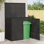 vidaXL Afvalbak Box 2 pcs Zwart 65 x 80 x 115 cm Polyetheen