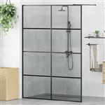 vidaXL Inloop Douche Wand Zwart 140 x 195 cm gehard glas