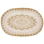 vidaXL Jute Tapijt Bloemen Naturel 205 x 305 cm Jute