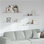 vidaXL Wandplank 4 pcs Wit Marmer 115 x 9 x 3 cm Bewerkt hout