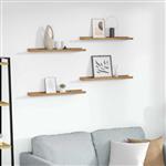 vidaXL Wandplank met plank 4 pcs Bruin 60 x 9 x 3 cm Bewerkt hout