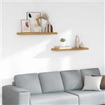 vidaXL Wandplank met opslag 2 pcs Beige 90 x 23,5 x 4 cm Bewerkt hout