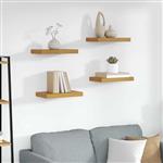vidaXL Wandplank met opslag 4 pcs Beige 40 x 23,5 x 4 cm Bewerkt hout