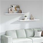 vidaXL Wandplank 2 pcs Wit Marmer 120 x 23,5 x 4 cm Bewerkt hout