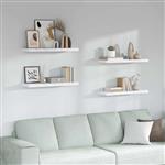 vidaXL Wandplank 4 pcs Wit Marmer 90 x 23,5 x 4 cm Bewerkt hout