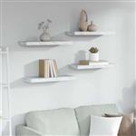 vidaXL Wandplank 4 pcs Wit Marmer 50 x 23 x 4 cm Bewerkt hout