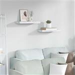 vidaXL Wandplank 2 pcs Wit Marmer 50 x 23,5 x 4 cm Bewerkt hout