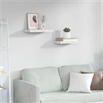 vidaXL Wandplank 2 pcs Wit Marmer 40 x 23,5 x 4 cm Bewerkt hout