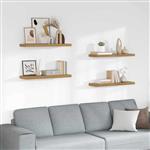 vidaXL Wandplank met opslag 4 pcs Bruin 80 x 23,5 x 4 cm Bewerkt hout
