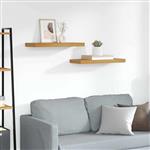 vidaXL Wandplank met opslag 2 pcs Bruin 50 x 23 x 4 cm Bewerkt hout