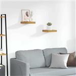 vidaXL Wandplank met opslag 2 pcs Bruin 23 x 23,5 x 4 cm Bewerkt hout