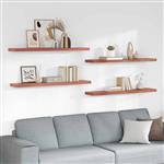 vidaXL Wandplank met opslag 4 pcs Rood 120 x 23,5 x 4 cm Bewerkt hout