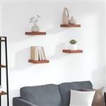 vidaXL Wandplank met opslag 4 pcs Rood 23 x 23,5 x 4 cm Bewerkt hout