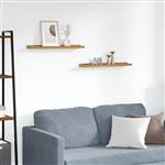 vidaXL Wandplank met plank 2 pcs Beige 60 x 9 x 3 cm Bewerkt hout