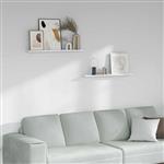 vidaXL Wandplank met plank 2 pcs Wit Marmer 80 x 9 x 3 cm Bewerkt hout