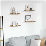 vidaXL Wandplank met plank 4 pcs Bruin 40 x 9 x 3 cm Bewerkt hout