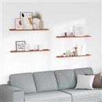 vidaXL Wandplank met plank 4 pcs Rood 100 x 9 x 3 cm Bewerkt hout