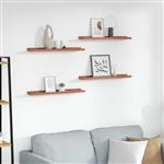 vidaXL Wandplank met plank 4 pcs Rood 60 x 9 x 3 cm Bewerkt hout