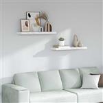 vidaXL Wandplank 2 pcs Wit Marmer 90 x 23,5 x 4 cm Bewerkt hout