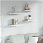 vidaXL Wandplank 4 pcs Wit Marmer 50 x 23,5 x 4 cm Bewerkt hout