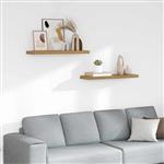 vidaXL Wandplank met opslag 2 pcs Bruin 90 x 23,5 x 4 cm Bewerkt hout