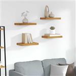 vidaXL Wandplank met opslag 4 pcs Bruin 40 x 23,5 x 4 cm Bewerkt hout