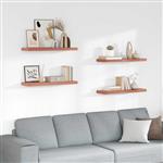 vidaXL Wandplank met opslag 4 pcs Rood 90 x 23,5 x 4 cm Bewerkt hout