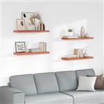 vidaXL Wandplank met opslag 4 pcs Rood 80 x 23,5 x 4 cm Bewerkt hout