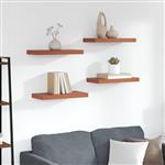vidaXL Wandplank Wandgemonteerd 4 pcs Rood 50 x 23 x 4 cm Bewerkt hout