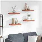 vidaXL Wandplank met opslag 4 pcs Rood 40 x 23,5 x 4 cm Bewerkt hout