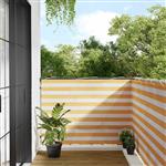 vidaXL Balkonscherm Geel en Wit Gestreept 120x800 cm