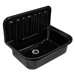 Uitstortgootsteen Differnz 50x33cm met Afvoerstop Zwart