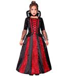 Halloween Jurk Rood Zwart Meisje Vampier Lang