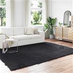 vidaXL Nep Schapenvacht Tapijt Tafalla Zwart 240 x 340 cm Polyester