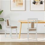 vidaXL Eetkamerstoel 2 pcs Wit en Bruin Massief Rubberhout