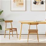vidaXL Eetkamerstoel 2 pcs Naturel 43 x 44,5 x 77 cm