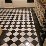 zwart witte tegels 20x20 cm marmer