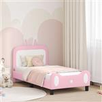 vidaXL Bedframe voor kinderen met hoofdbord Roze 80 x 160 cm PU