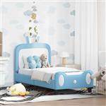 vidaXL Peuterbedframe met hoofdbord Blauw 70 x 140 cm PU