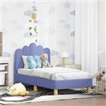 vidaXL Peuterbedframe met hoofdbord Jeans Blauw 70 x 140 cm Stof