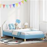 vidaXL Bedframe voor kinderen met hoofdbord Blauw 90 x 200 cm PU