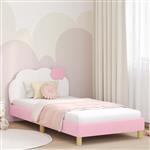 vidaXL Bedframe voor kinderen met hoofdbord Roze 90 x 190 cm PU