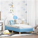 vidaXL Peuterbedframe met hoofdbord Blauw 70 x 140 cm PU