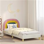 vidaXL Bedframe voor kinderen met hoofdbord Crème 80 x 200 cm Fluweel