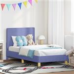 vidaXL Bedframe voor kinderen met hoofdbord Jeans Blauw 80 x 160 cm