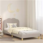 vidaXL Bedframe voor kinderen met hoofdbord Lichtgrijs 90 x 190 cm