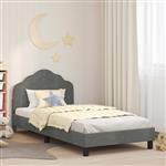 vidaXL Bedframe voor kinderen met hoofdbord Donkergrijs 90 x 200 cm