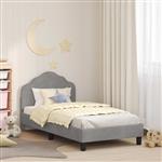 vidaXL Bedframe voor kinderen met hoofdbord Lichtgrijs 80 x 160 cm