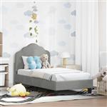 vidaXL Peuterbedframe met hoofdbord Lichtgrijs 70 x 140 cm Fluweel