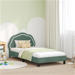 vidaXL Bedframe voor kinderen met hoofdbord Zeegroen 90 x 190 cm